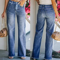 2021 fall fashion street trendy straight pants long pants washing waist womens jeans woman baggy jeans women s xxl