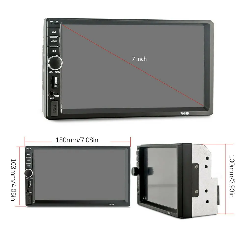 

7 Inch Double 7018B 2 DIN Car Multimedia MP5 player FM Stereo Radio MP5 Player with digital touch screen MP5 Player USB FM