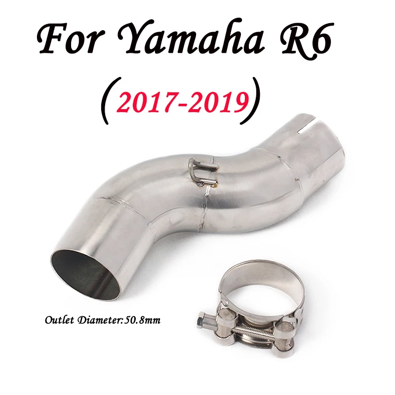 

Motorcycle YZF R6 Exhaust Pipe Mid Connect Link Tube Pipe Stainless Steel Titanium Middle Link Pipe for Yamaha YZF R6 2017-2019