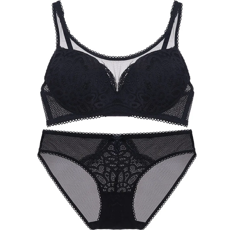 

Lingerie Sexy Hot Intimates Bra Sets Panty G-string Transparent Lace Brief SetsUnderwear ropa interior sujetador sous-vetements