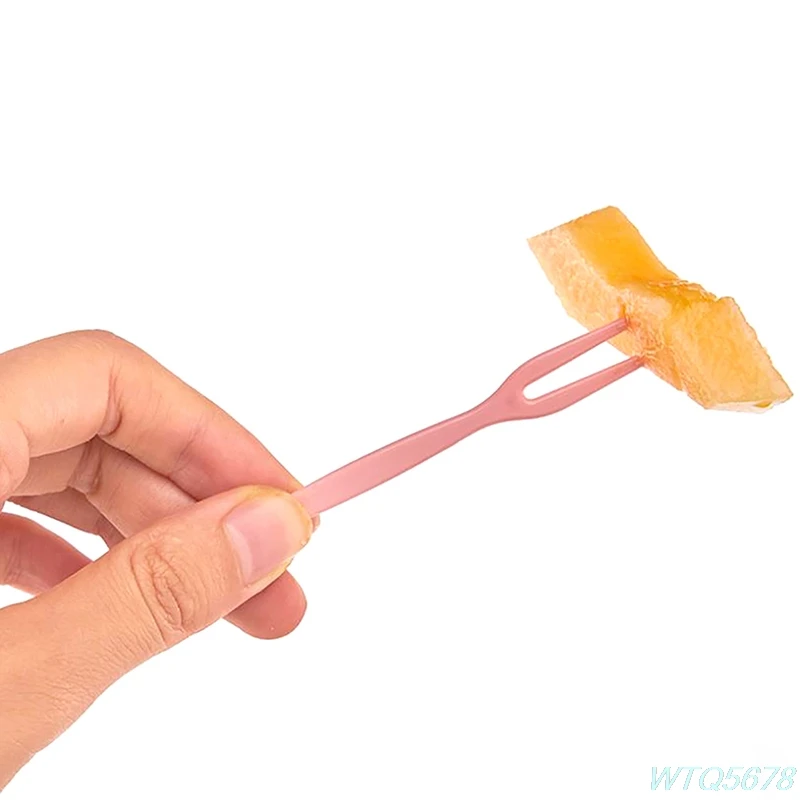 

50Pcs Disposable Fruit Fork Cake Dessert Fork Pick Fruit Toothpicks Tableware