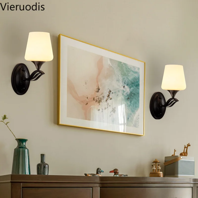 Скандинавский светодиодный настенный светильник s E27 стеклянный бра для