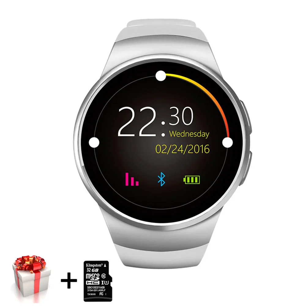 Whhite add 32G TF Kaimorui KW18 Смарт-часы для мужчин Bluetooth шагомер сердечного ритма спортивные подключаемые к телефону часы TF sim-карты Smartwatch для Xiaomi Android IOS - Цвет: Whhite add 32G TF