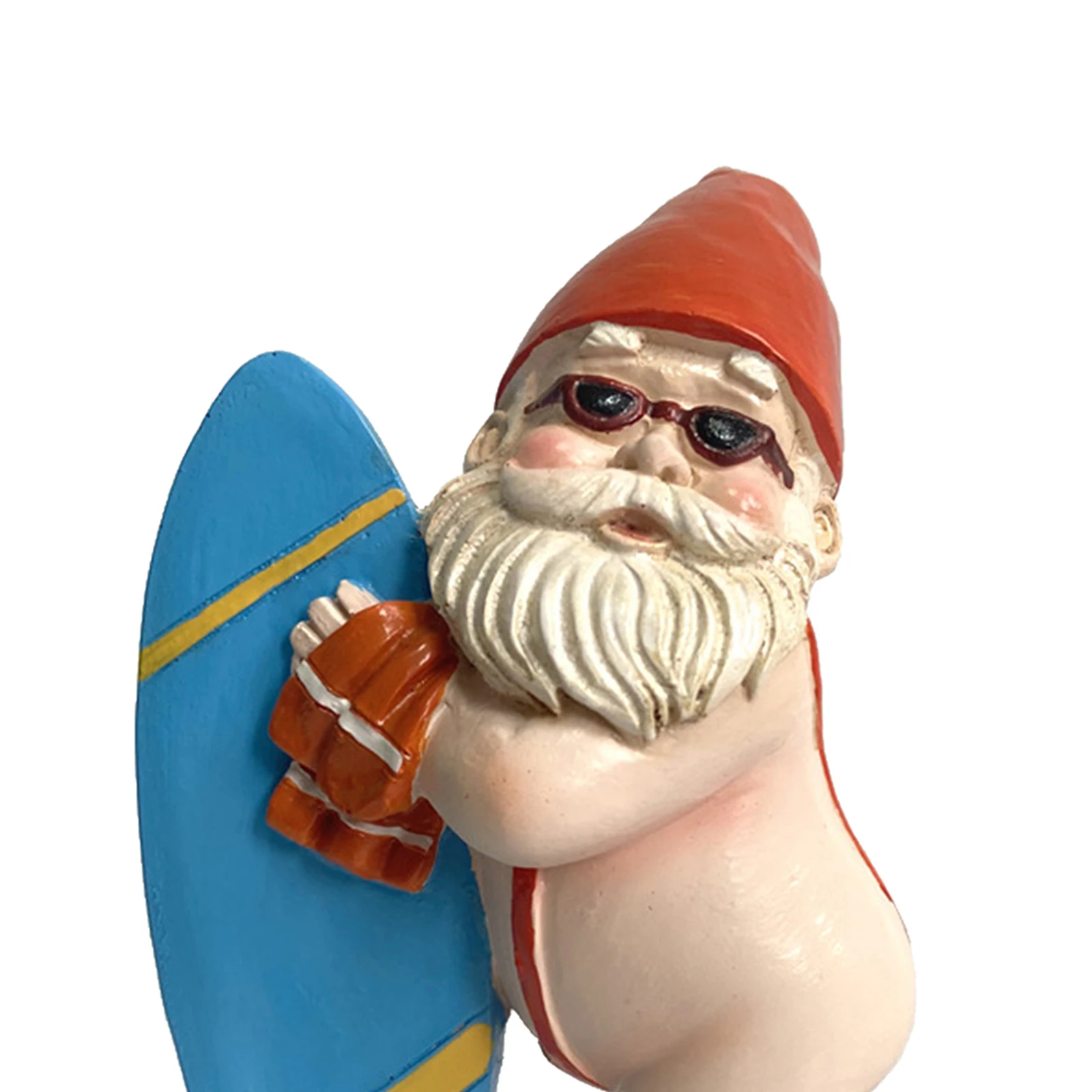 

Funny Garden Surfing Gnome Statue Male Resin Naked Goblin Gnome Dwarfs, Outdoor Indoor Decorations 5.9 inches