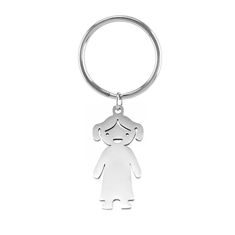 Boy Girl keychain Love Son Daughter Gifts Stainless Steel Pendants daily For Children Kids | Key Chains
