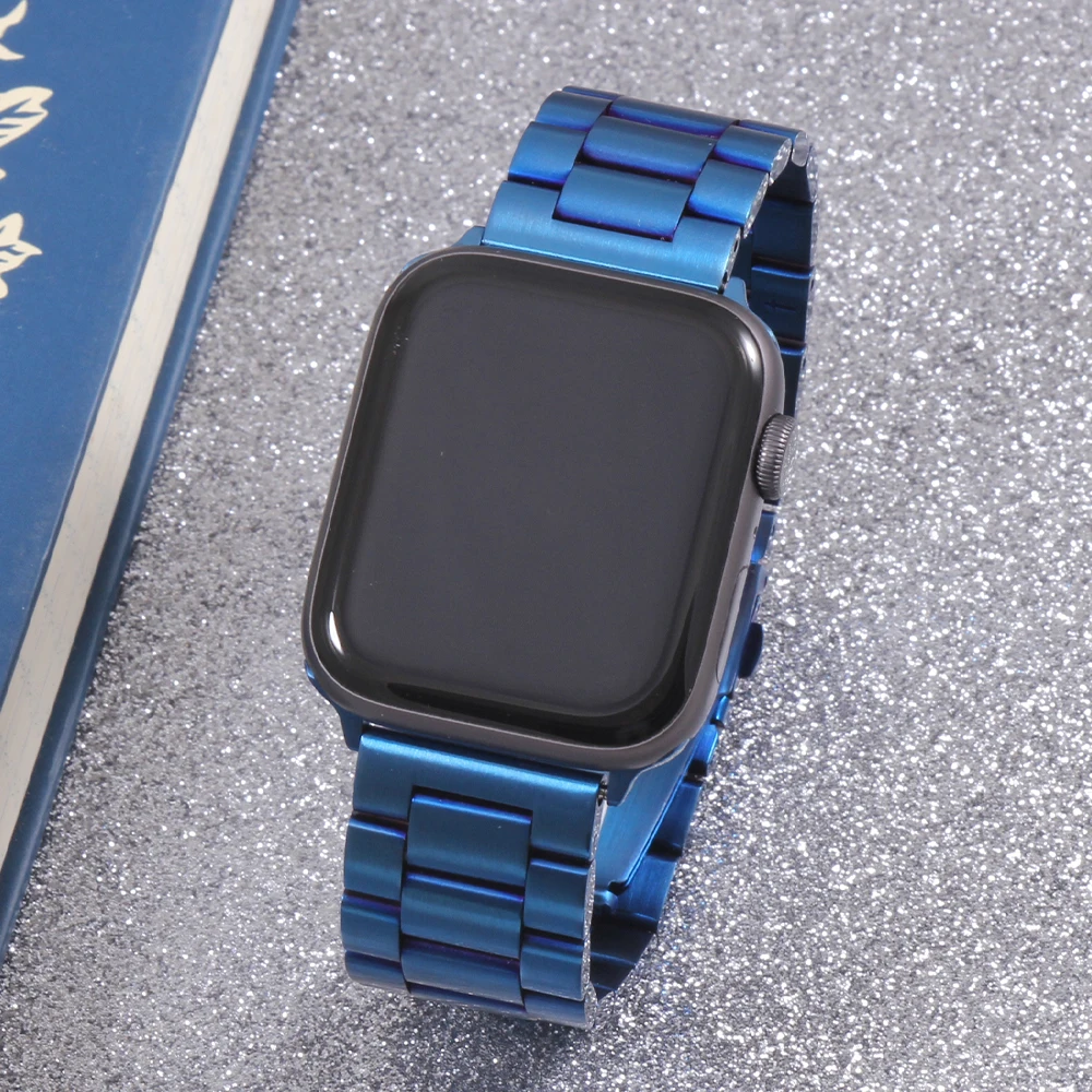Ремешок для наручных часов Apple Watch, для детей 4, 5, 42 мм, 38 мм, версия 1/2/3 11 цветов металлический Нержавеющая сталь Ремешок Браслет ремешок для наручных часов iWatch серии 4 44 мм 40 мм