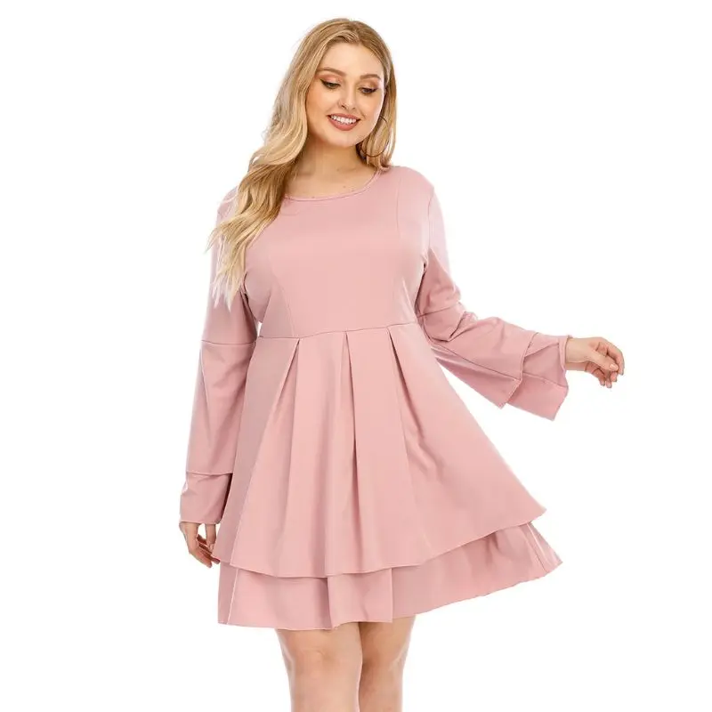 Женские ботинки размера плюс расклешенные одежда с длинным рукавом многослойное