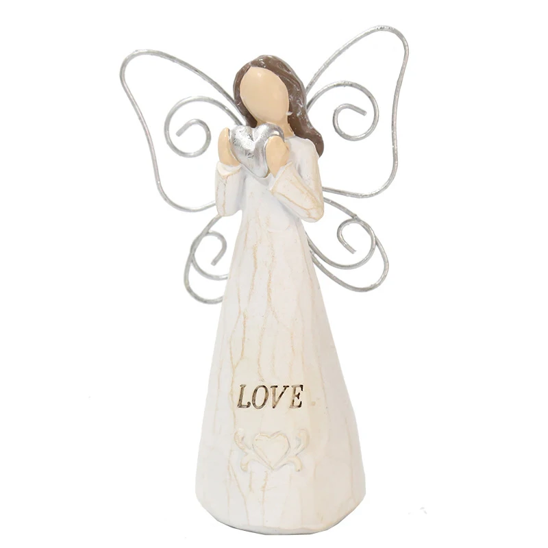 Статуэтка из смолы в скандинавском стиле с крыльями ангела |
