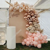 160pcs double apricot chrome coppery latex globos wedding birthday party double cream peach balloon arch kit garland decoration