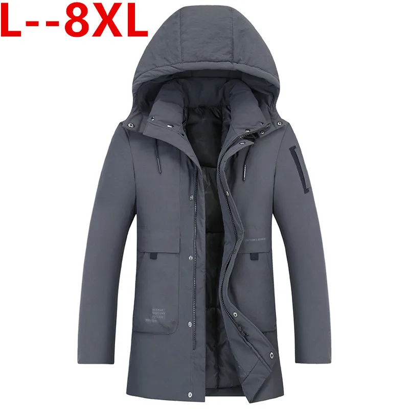 

10XL 8XL 6XL 5XL Men's Parkas Long Cotton Winter Jacket Coat For Men Brand Bomber Jacket Thick Parka Homme Warm Tops -20 Degree