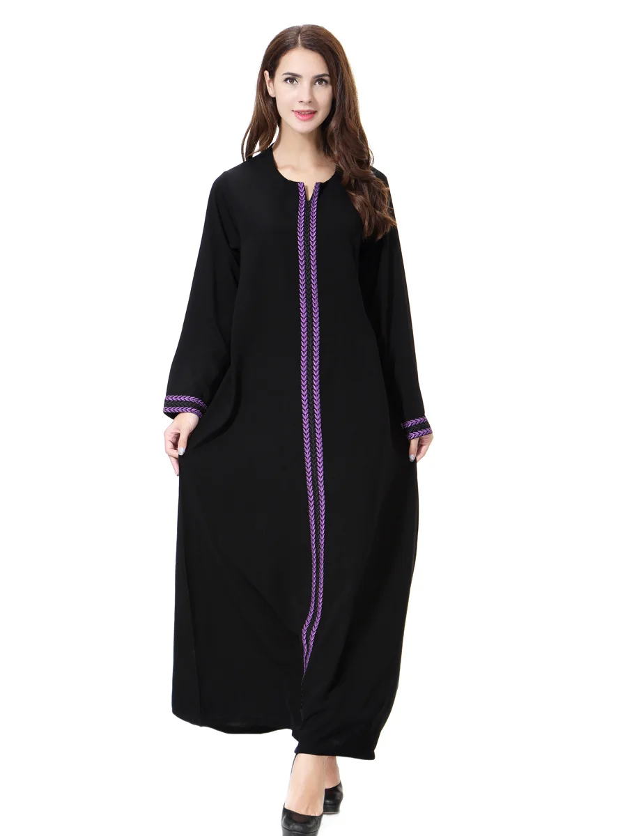 

Elegant Muslim Full Dress Embroidery Abaya Vestidos Cardigan Kimono Loose Long Robe Gowns Jubah Middle East Eid Ramadan Islamic