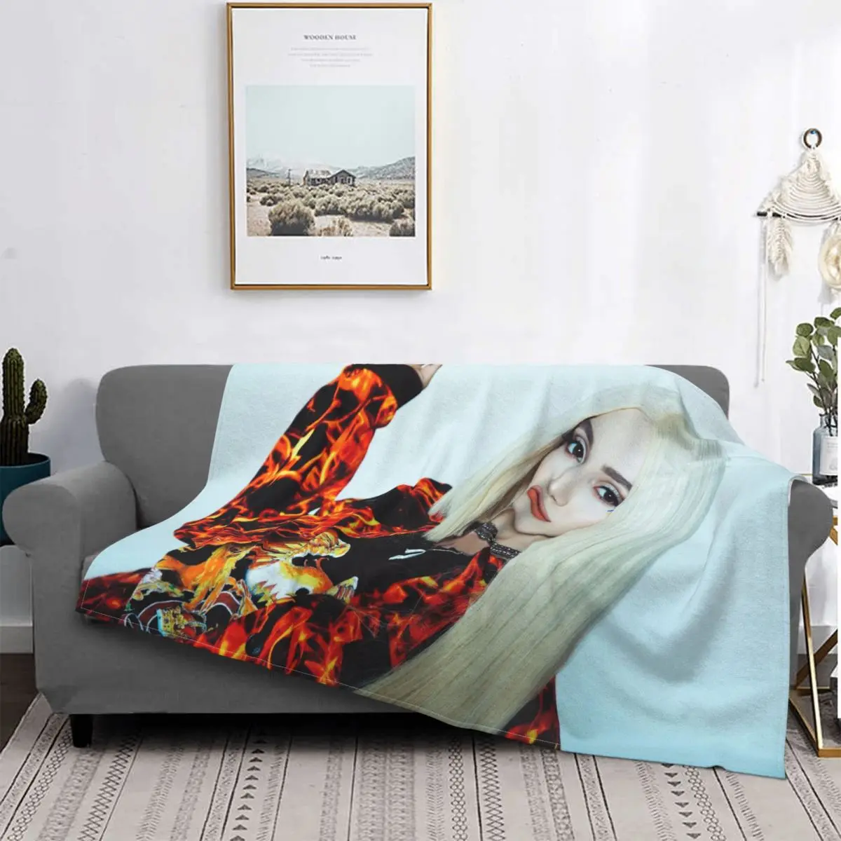 

Ava Max-sábanas de cama de Anime para niños, manta de franela a cuadros con estampado, manta de Sauna infrarroja