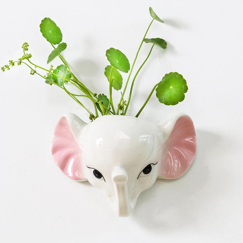 Декор Комнаты Cute Elephant Hanging Planter Ceramic Ower Pots Gardening Container Animal Decor For Indoor Outdoor Home | Дом и сад