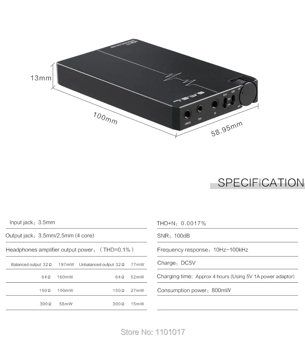 Портативный Балансирующий усилитель для наушников SMSL sAp-11 CNC MINI HIFI TPA6120A2 * 2