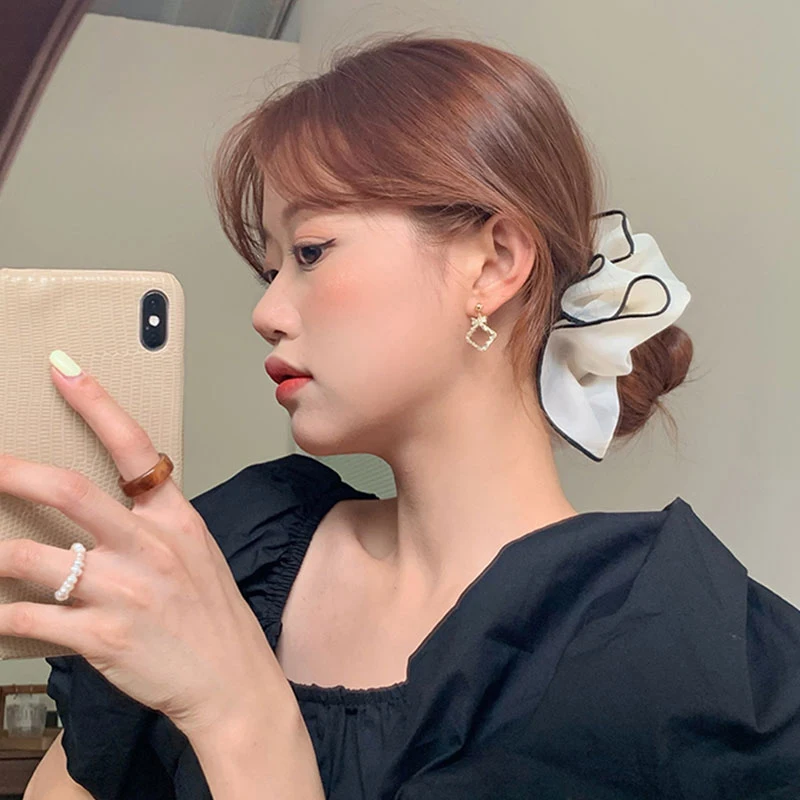 

Korea Big Size Organza Hair Scrunchies Women Elastic Hair Bands Girls Headwear Ponytail Holder Hair Tie Hair Accessories Fashion