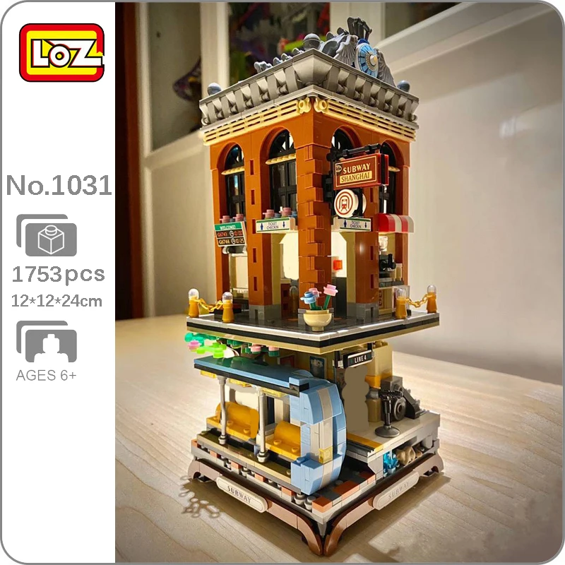 LOZ 1031 Платформа станции метро магазин певец 3D модель сделай сам мини кубики