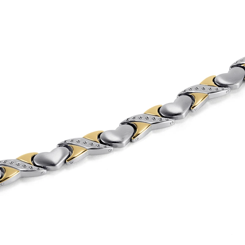 Женский магнитный браслет Rainso из нержавеющей стали с элементами биоэнергии для