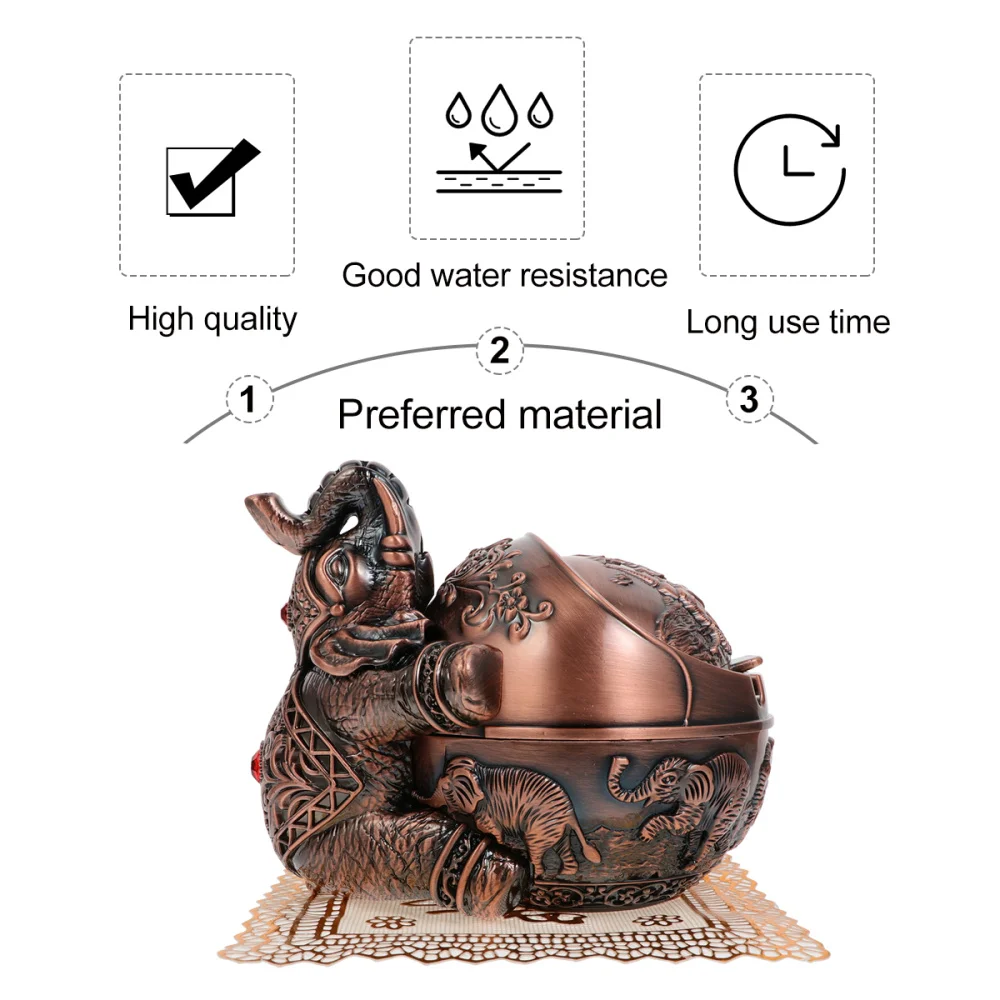 

1Pc Creative Elephant Ashtray Creative Office Ashtray Cigarette Butt Container