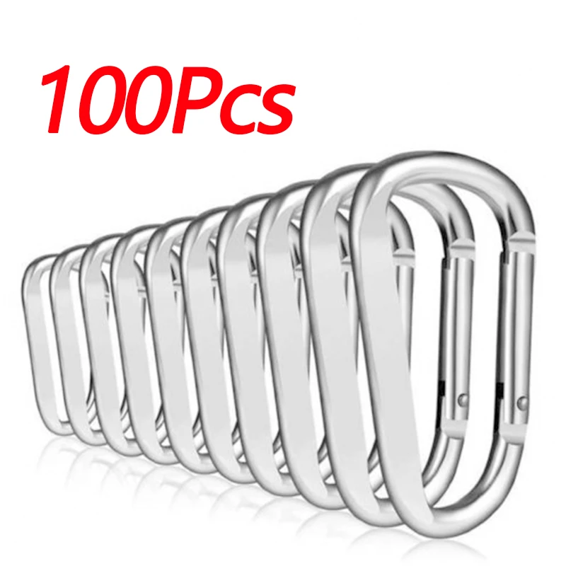 

50Pcs 100 Pcs Mini Key Chain Buckle Carabiner Outdoor Activity Safety Portable Silver/Black Durable High Quality Aluminum