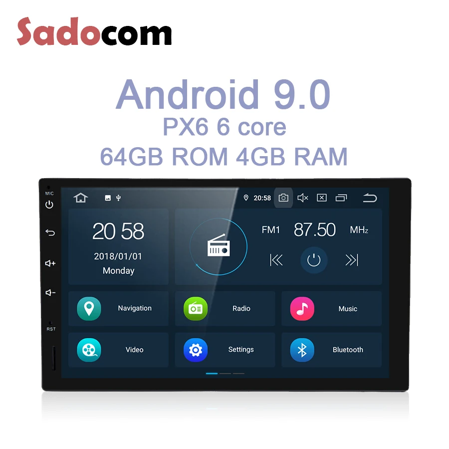 PX6 IPS 7 &quot2 din Android 10 0 4 Гб ОЗУ 64 ПЗУ 6 ядер автомобильный dvd плеер для универсального