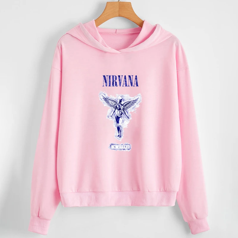 

2021 Women Hoodies Letter Print Long Sleeve Tops Lady Harajuku Angel Fashion Sweatshirt Street wear Woman 90s Hip Hop Clothing
