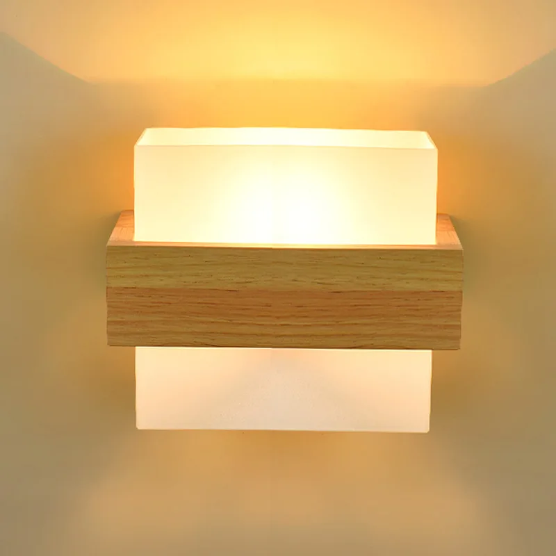 

Free Shipping Modern Solid Wood Wall Lamps Bedside Lamp For Living Room Creative Hotel Engineering Wall Lamp Bedroom Lightings