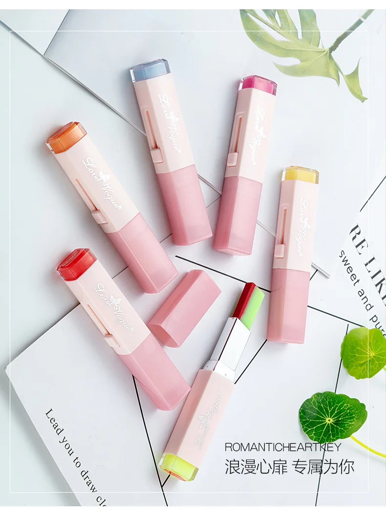 Двухцветная v-образной деталью матовая губная помада градиент блеск для губ