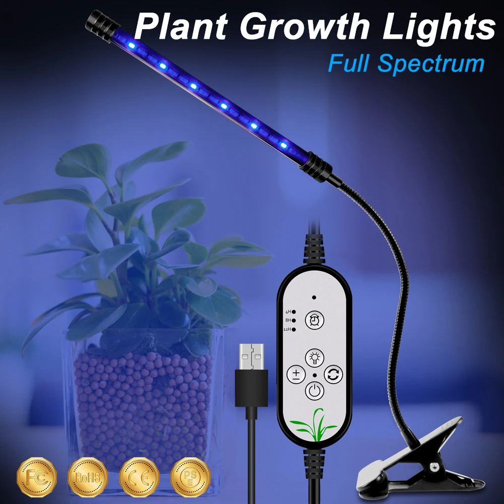 1 Heads USB Port 9W USB светодиодный светать полный спектр светодиодный Фито лампа освещение для гидропонной установки завод лампа светодиодный рост растений лампа Growbox водонепроницаемый IP66 5730 - Испускаемый цвет: 1 Heads USB Port 9W