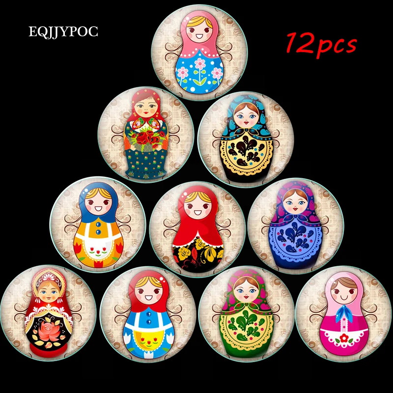 12 шт. русская кукла магнит на холодильник Матрешка куклы стеклянный купол