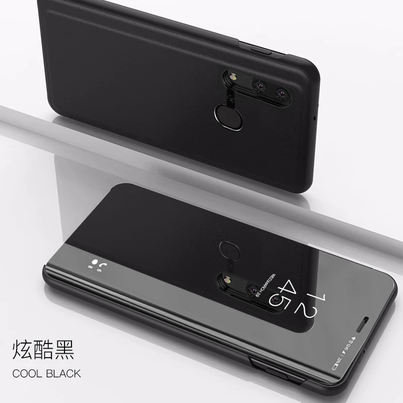 Черный Для huawei Коврики 20 10 Pro P Smart четкое зеркало заднего вида 360 с подставкой откидной крышкой сенсорный чехол P20 Pro lite чехол - Цвет: Черный