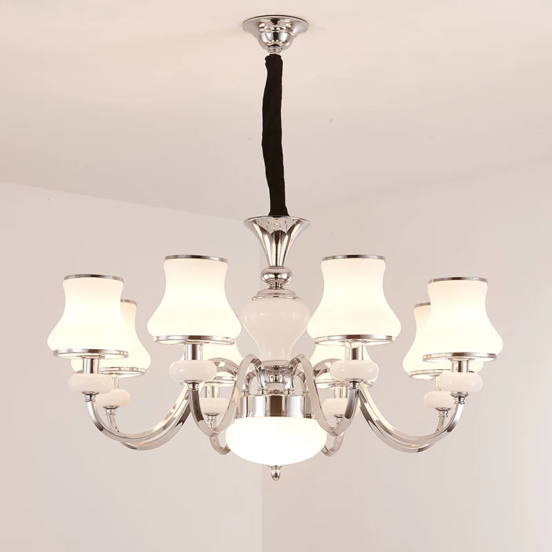 

Modern LED Chandeliers for Bedroom Lighting Fixtures Luxury lustre chrome Silver Chandeliers For Living Room Glass lamp dining