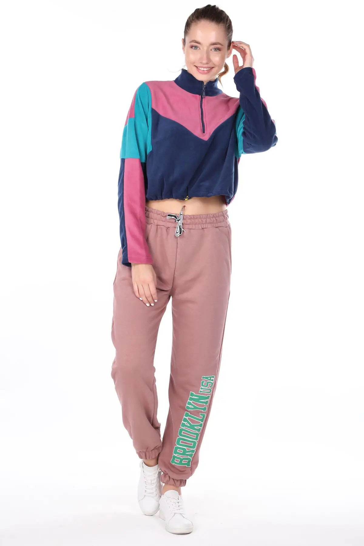 

Brooklyn Printed Elastic Pink Womens Sweatpants