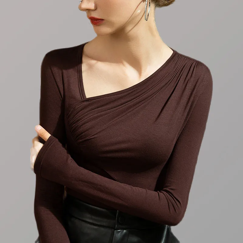 Женская одежда женские топы с длинным рукавом сезон весна-осень-зима футболки