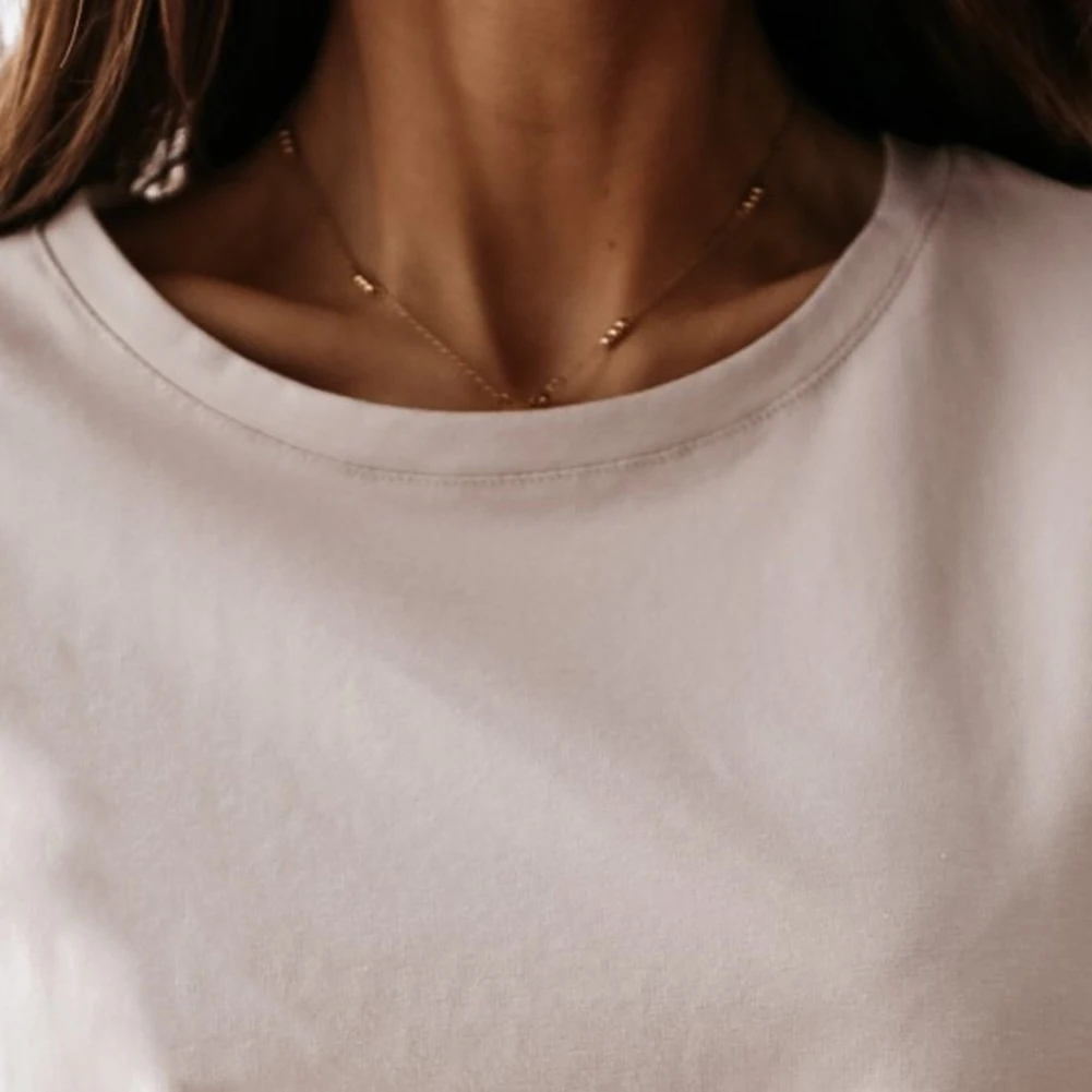 Футболка женская с круглым вырезом модная Повседневная рубашка коротким рукавом