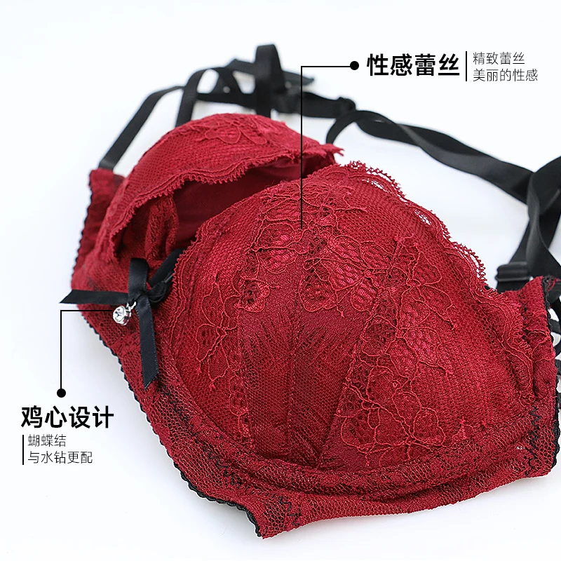 

JYF Hot sale sexy hollow women underwear sets embroidery Deep V lace bra set padded sponge lingerie young girl bra brief sets