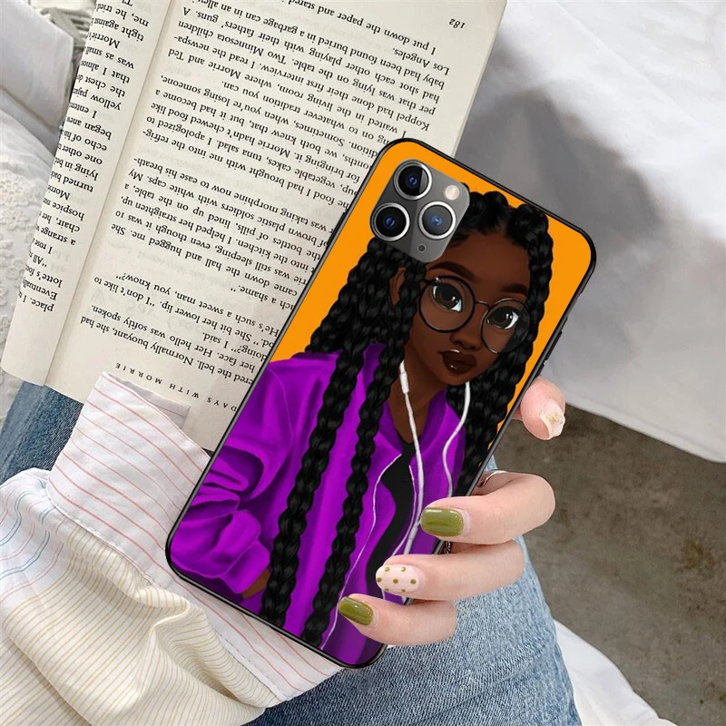 RuiCaiCa Black Girl Magic Melanin Poppin High Phone Case For iphone 13 8 7 6 6S Plus X XSMAX 5 5S SE XR 11 11pro 11promax | Мобильные
