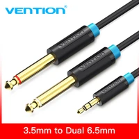 vention 3 5mm to dual 6 5mm adapter jack audio cable double 6 35mm male 14 mono jack to stereo 18 3 5mm jack aux cord