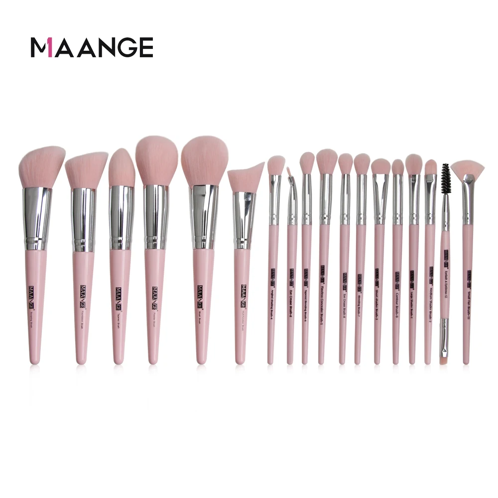 MAANGE 12/18/20 шт. кисти для макияжа Набор Профессиональный набор кистей Многофункциональный пудра помада тени для век макияж кисти Красота инструменты - Handle Color: 18pcs pink