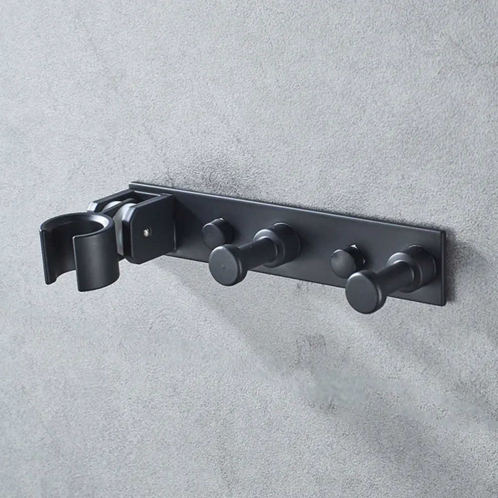 

1Pc Bathroom Wall Hanger Hook Shower Nozzle Storage Bracket for Home Black