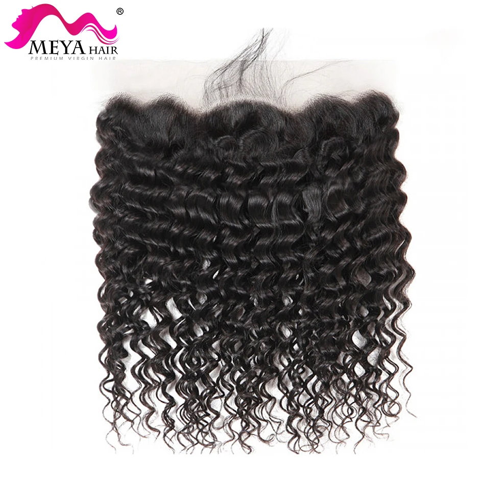 MEYA средние коричневые 13x4 кружевные фронтальные волосы малазийские волнистые