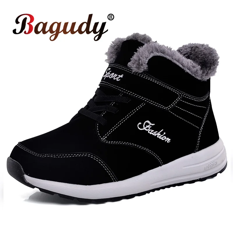 

New Men Winter Boots Fashion Couple Shoes Male Warm Fur Snow Boots Casual Male Platform Shoes Men Sneakers Winter Ankle Boots