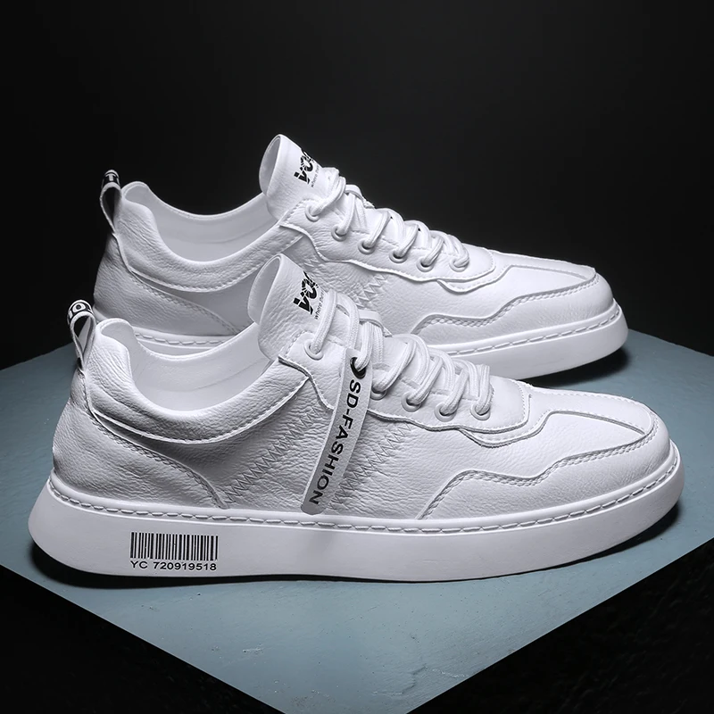 Designer Sneakers For Men Shoes Leather Walking 2020 Spring Luxury lace up High Quality Casual Flats Men's Footwear | Обувь