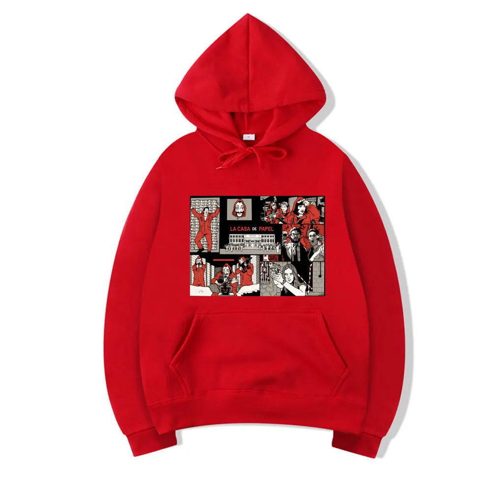 

2020 La Casa De Papel Printed Hooded Sweatshirts Money Heist TV Series Pullovers Men Women Fashion Casual House of Paper Hoodies