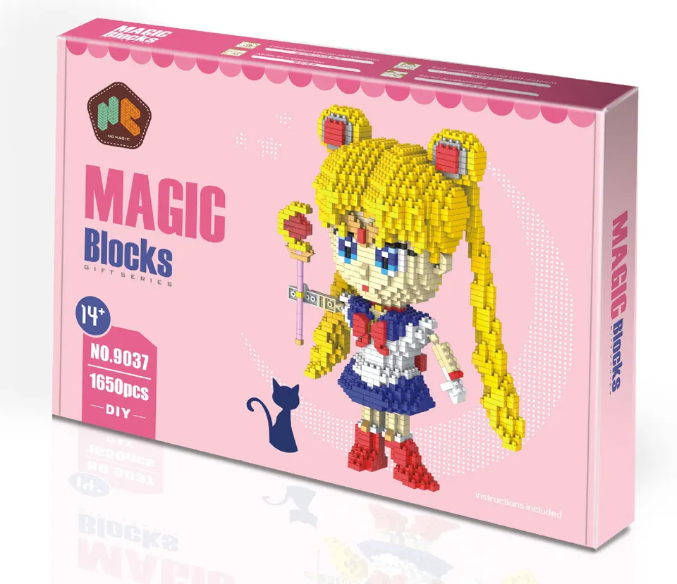 HC 9037 1650 шт Сейлор Мун Кумамон сборные Модели Строительные блоки подарок Япония