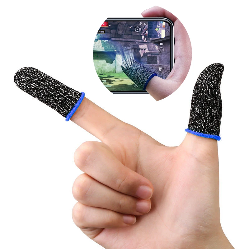 

2pcs Finger Cover Mobile Games Screen GlovesTouching Sensitive Thumb Cover Sweatproof Breathable Game Accessories For PUBG Game
