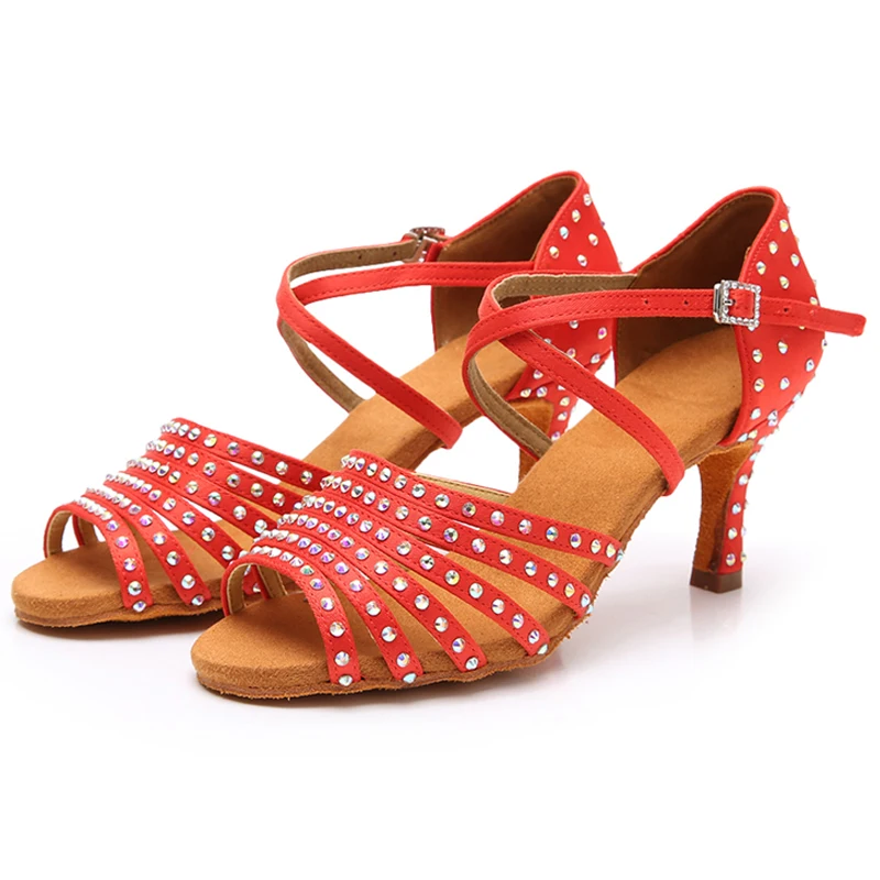 Оптовая продажа женская обувь для бальных танцев латинских Профессиональная
