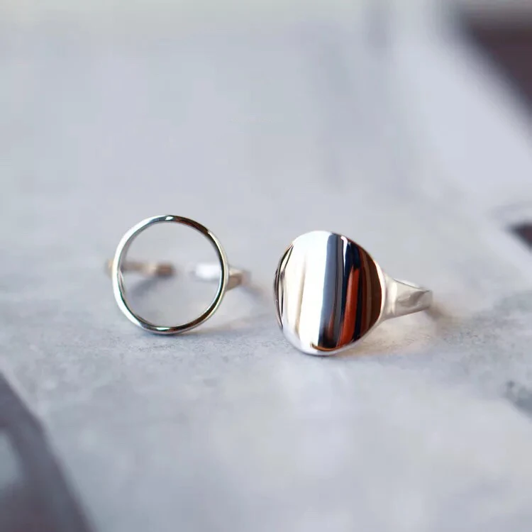 

Bohemian Ethnic 925 Sterling Silver Circle Rings for Women Bridal Wedding Vintage Finger Rings Christmas Gifts