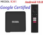 ТВ-приставка Mecool KM1 Deluxe ATV Android 10,0 Amlogic S905X3 4 Гб 64 Гб двойной Wi-Fi BT 4K Google Сертифицированный Youtube умный медиаплеер