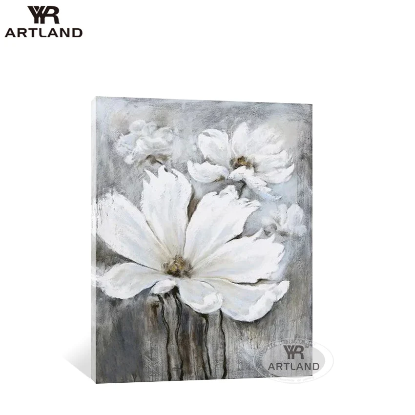 

Современные красивые картины с цветами, настенное украшение, нарисованное вручную, картина маслом, художественный плакат для гостиной, спа...