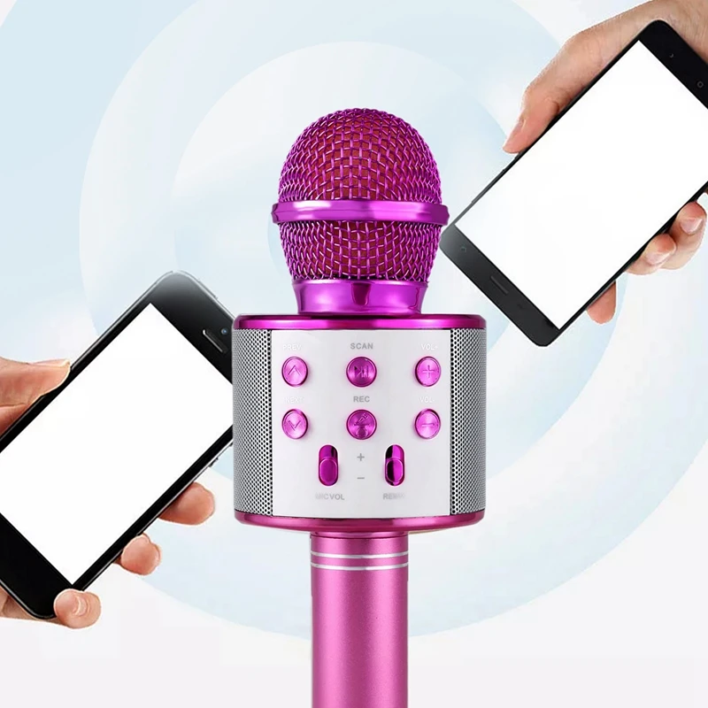 Беспроводной микрофон для караоке портативный Bluetooth мини домашний KTV